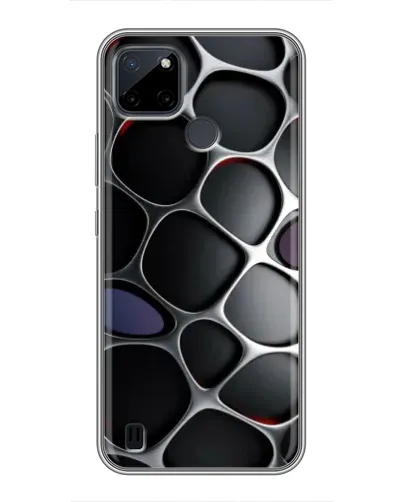 Чехол для Realme C12 с картинкой «Объемная темная решетка»