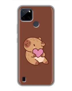 Чехол для Realme C12 с картинкой «Капибара с сердцем»