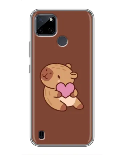 Чехол для Realme C12 с картинкой «Капибара с сердцем»