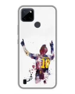Чехол для Realme C12 с картинкой «Акварельный Месси Барселона»