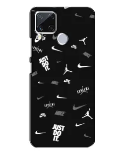 Чохол для Realme C15 з картинкою «Nike Black Pattern» Чохол для Realme C15 з картинкою «Nike Black Pattern»