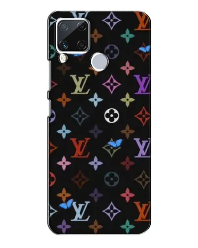 Чехол для Realme C15 с картинкой «Цветная монограмма LV»