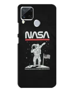 Чехол для Realme C15 с картинкой «NASA — шагаем по Луне»