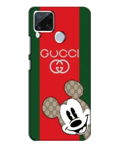 Чехол для Realme C15 с картинкой «Gucci — полосы и Микки»