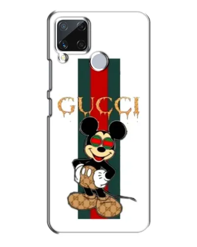 Чехол для Realme C15 с картинкой «Микки Маус Gucci — полосы»