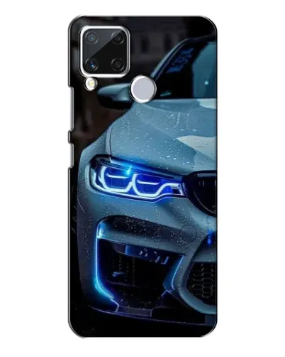 Чехол для Realme C15 с картинкой «Взгляд BMW с синими фарами»