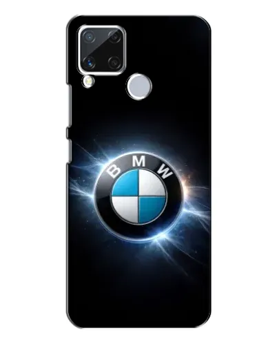 Чехол для Realme C15 с картинкой «BMW — неоновое сияние»