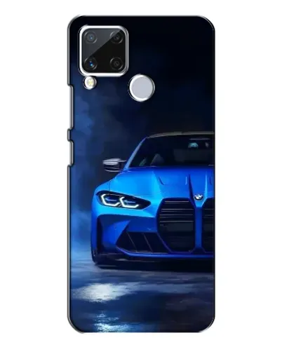 Чехол для Realme C15 с картинкой «Голубая BMW M4»