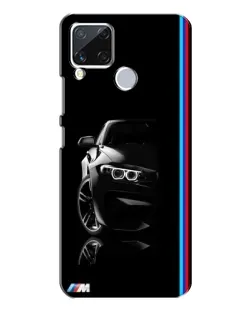 Чехол для Realme C15 с картинкой «Силуэт BMW в темноте»