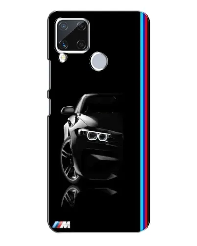 Чехол для Realme C15 с картинкой «Силуэт BMW в темноте»