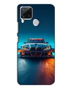 Чехол для Realme C15 с картинкой «BMW — огни неона»
