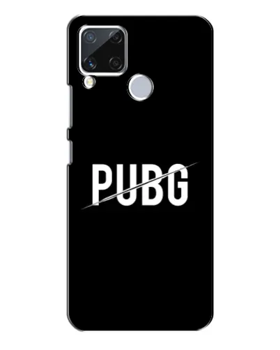 Чохол для Realme C15 з картинкою «PUBG — білий логотип»