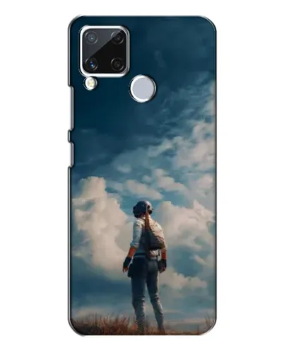 Чохол для Realme C15 з картинкою «Герой PUBG на скелі»