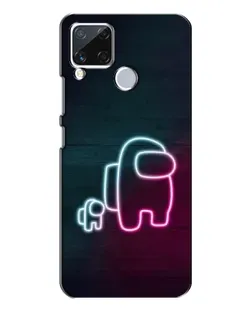 Чохол для Realme C15 з картинкою «Among Us неон-арт»
