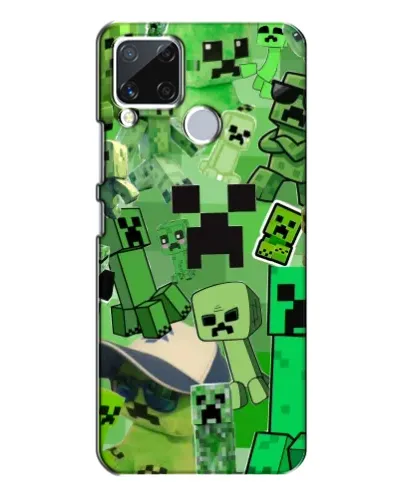 Чехол для Realme C15 с картинкой «Криперы Minecraft»