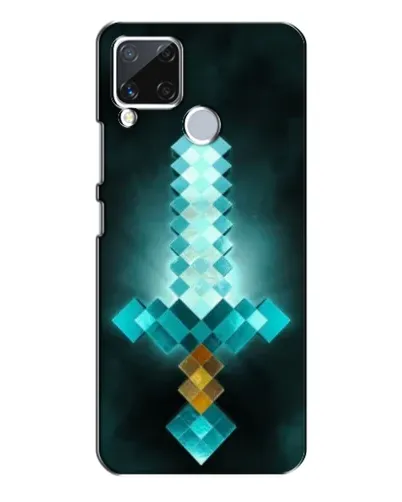 Чехол для Realme C15 с картинкой «Алмазный меч неон»