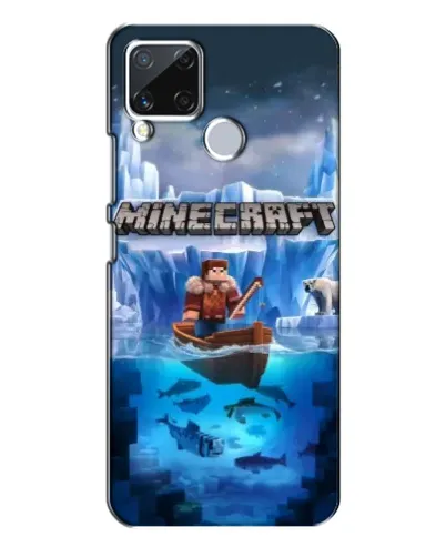 Чехол для Realme C15 с картинкой «Minecraft ледяной мир»