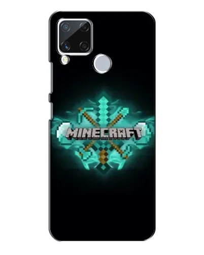 Чехол для Realme C15 с картинкой «Minecraft Diamond лого»