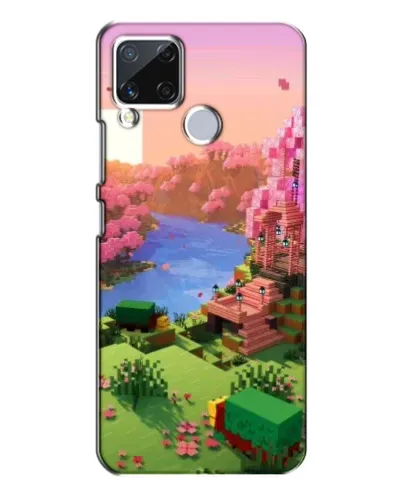 Чехол для Realme C15 с картинкой «Розовое дерево Minecraft»