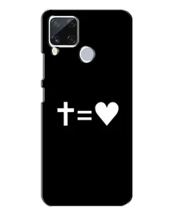 Чехол для Realme C15 с картинкой «Крест и Сердце»