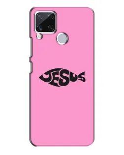 Чехол для Realme C15 с картинкой «Розовый символ  Jesus»