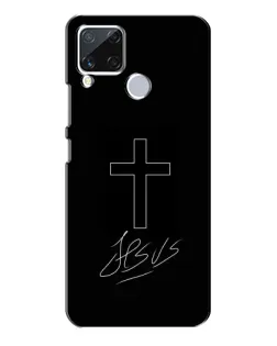 Чехол для Realme C15 с картинкой «Графический крест Jesus» Чехол для Realme C15 с картинкой «Графический крест Jesus»