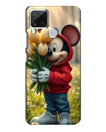 Чехол для Realme C15 с картинкой «Микки с тюльпанами»