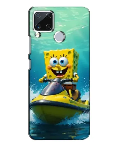 Чехол для Realme C15 с картинкой «Спанч Боб на гидроцикле»
