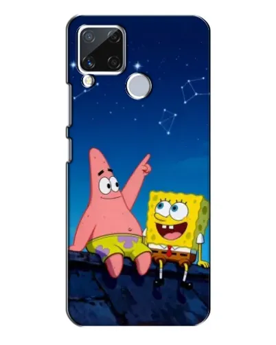 Чехол для Realme C15 с картинкой «Губка Боб и Патрик ночью»