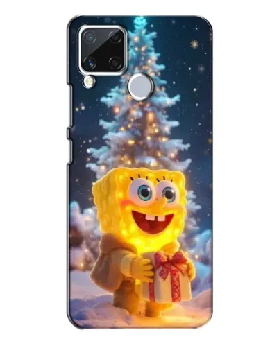 Чехол для Realme C15 с картинкой «Рождественский Спанч Боб»