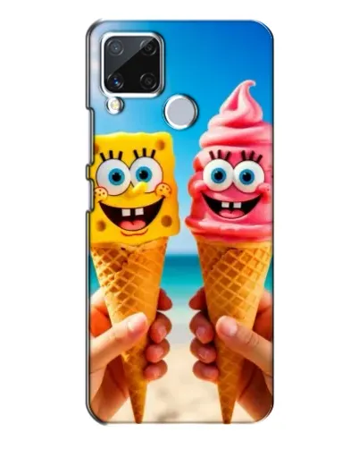 Чехол для Realme C15 с картинкой «Спанч Боб мороженое»