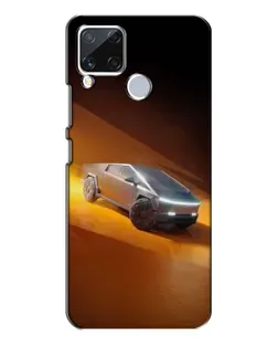 Чехол для Realme C15 с картинкой «Cybertruck в пустыне»