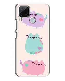 Чохол для Realme C15 з картинкою «Pusheen тріо» Чохол для Realme C15 з картинкою «Pusheen тріо»