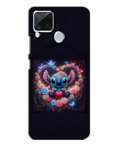 Чехол для Realme C15 с картинкой «Stitch в цветах» Чехол для Realme C15 с картинкой «Stitch в цветах»