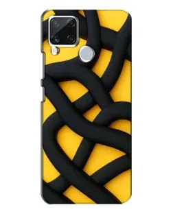 Чехол для Realme C15 с картинкой «Черное желтое переплетение» Чехол для Realme C15 с картинкой «Черное желтое переплетение»