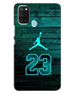 Чехол для Realme C17 с картинкой «Jordan Cyan 23»