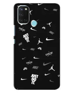 Чехол для Realme C17 с картинкой «Nike Black Pattern»