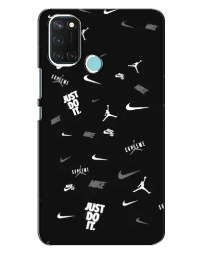 Чехол для Realme C17 с картинкой «Nike Black Pattern» Чехол для Realme C17 с картинкой «Nike Black Pattern»