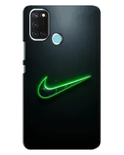 Чехол для Realme C17 с картинкой «Неоновый контур Nike»