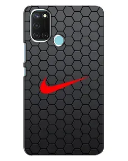 Чехол для Realme C17 с картинкой «Nike — карбоновая сетка»