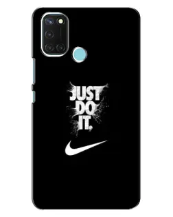 Чехол для Realme C17 с картинкой «Текстовый принт Nike»