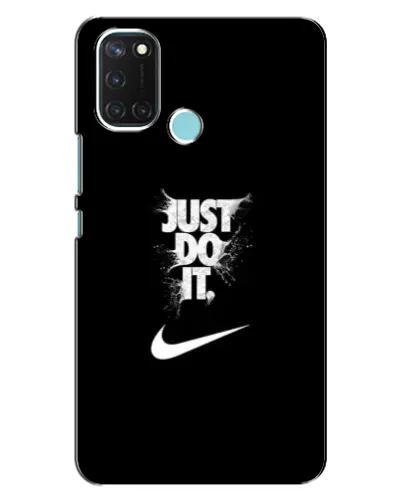 Чехол для Realme C17 с картинкой «Текстовый принт Nike»