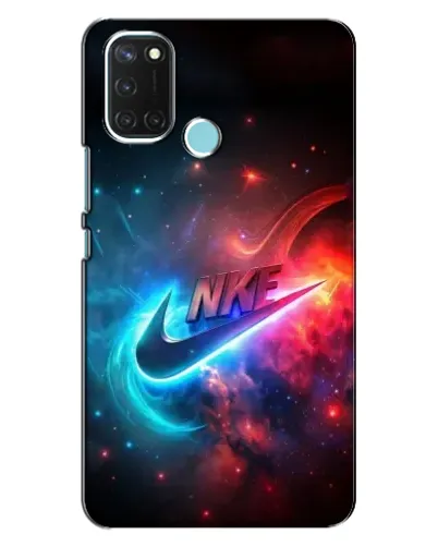 Чехол для Realme C17 с картинкой «Огненный логотип Nike»