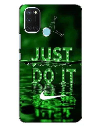 Чехол для Realme C17 с картинкой «Зеленый неоновый Nike»
