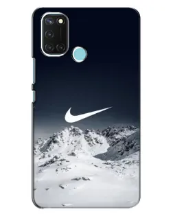Чехол для Realme C17 с картинкой «Nike — зимние горы»