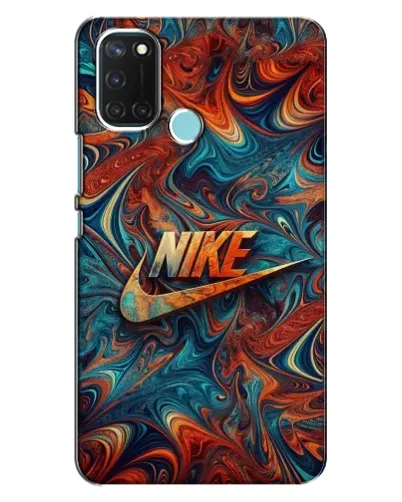 Чехол для Realme C17 с картинкой «Nike в абстракции»
