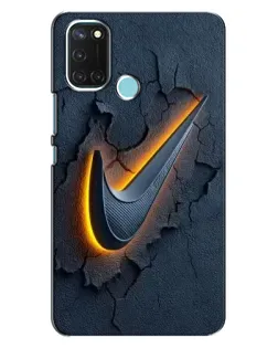 Чехол для Realme C17 с картинкой «Объемный логотип Найк»