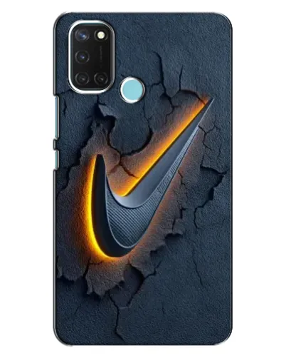 Чехол для Realme C17 с картинкой «Объемный логотип Найк»