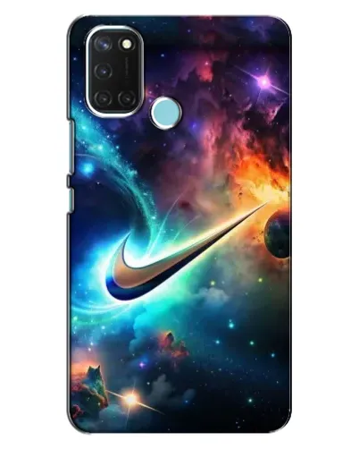Чехол для Realme C17 с картинкой «Космический Nike Swoosh»