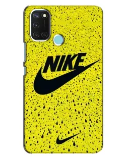 Чехол для Realme C17 с картинкой «Желтый текстурный Nike»